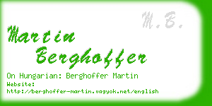 martin berghoffer business card